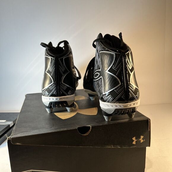 Under Armour C1N Cam Newton Football Cleats Black Mid Men\'s Size 10.5 New main image 9